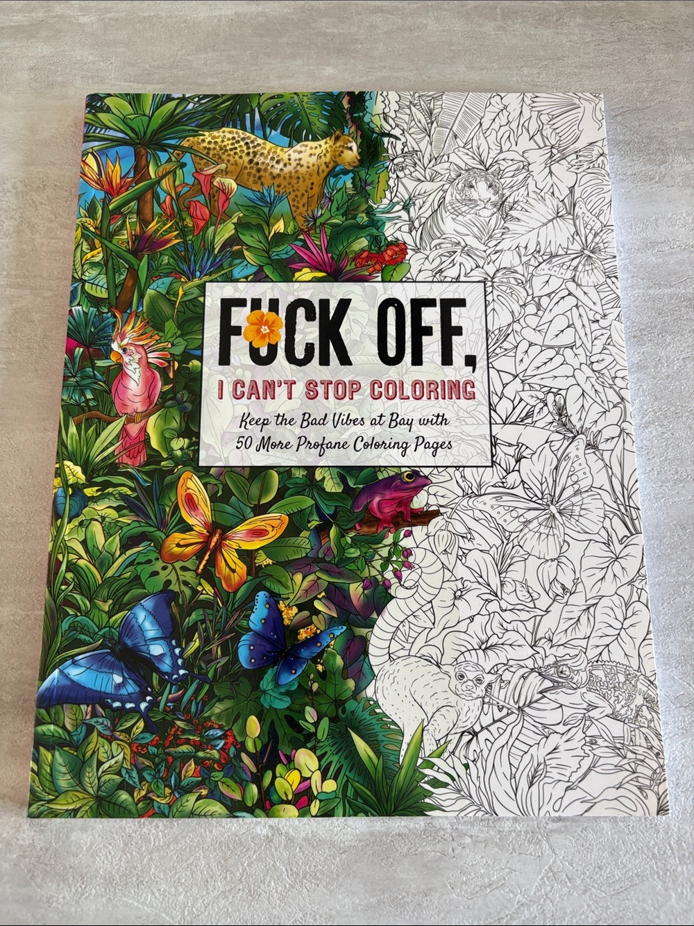 Profane Adult Coloring Book - Vibrant Jungle Design